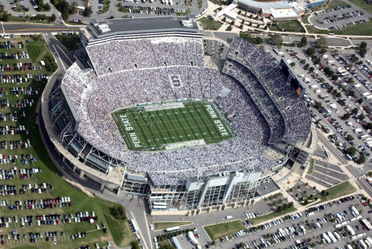 beaver stadium, people, football game, parking